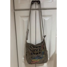 Salt Life Canvas Crossbody Bag Live Love Surf Beachy Shoulder Purse