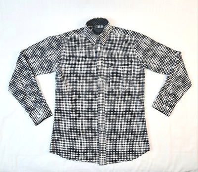 Lloyd Attree & Smith Mens Graphic Op Art Cotton Tailored Shirt Size 15'' Collar
