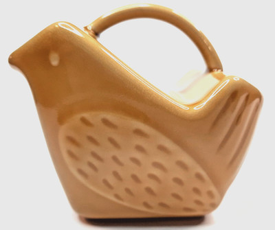 Creative Co-Op Bird Shaped Stoneware Creamer Honey Mustard Yellow Gold 5 oz