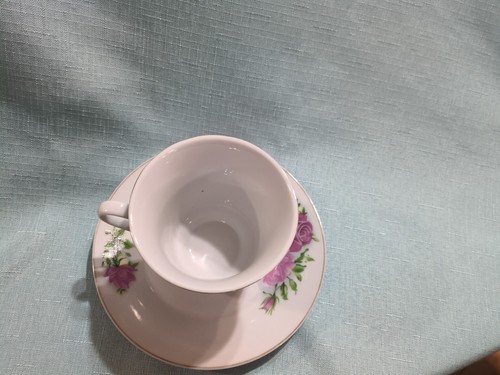 1 Set Vintage China Tea Cup and & Saucer Pink Rose Floral Gold Trim - Picture 2 of 12
