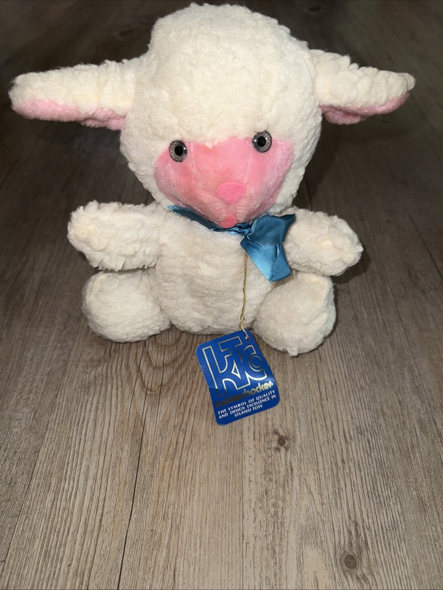 Vintage Knickerbocker Lamb Sheep Plush Stuffed Animal White