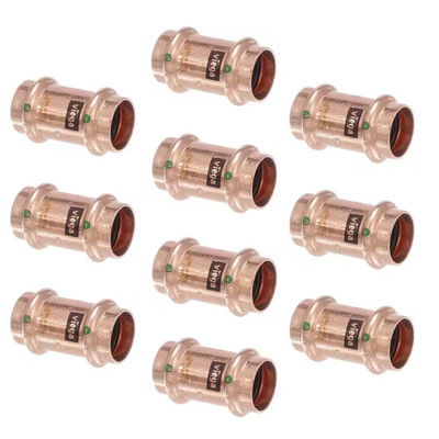 Propress 1/2 In. Press Copper Coupling with Stop (10-Pack)