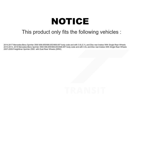 Rear Ceramic Brake Pad And Extra Wear Sensor Kit For Mercedes-Benz Sprinter 3500 - Picture 2 of 11