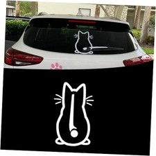 Cute Cat Car Rear Windshield Wiper Decal, Waterproof Vinyl Funny Cat Tail