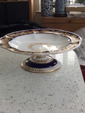 C19th porcelain h/ painted & gilded, Comport Only an Impressed Diamond 10,77,D