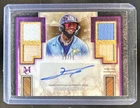 2025 Topps Museum Junior Caminero Signature Quad Jersey Auto Pink Sapphire #/75