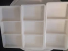 3 Count 3 Cell Vintage Milk Glass Dental Trays Great Condition