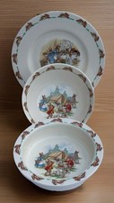 Bunnykins Royal Doulton 2 Campsite Cereal Coupe Soup Bowls 1 Bath Time Plate Set