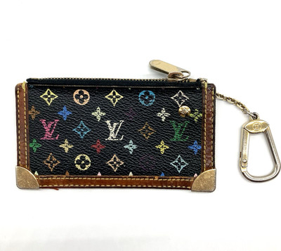 LOUIS VUITTON Monogram Multicolor Pochette Cles Purse Black M92654/92