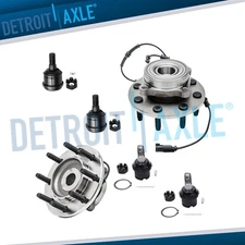 4WD Front Wheel Bearing Hubs Ball Joints for 2006-2008 Dodge Ram 3500 2500 8-Lug