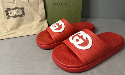 GUCCI サンダル レッド GUCCI サンダル レッド Gucci Interlocking G Red Slide Sandals Men's