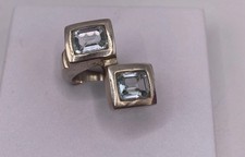 VTG 1960s Sterling Silver Blue Topaz Ring Size 6 Heavy 13g .925 Bypass