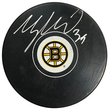 Morgan Geekie Autographed Boston Bruins Hockey Puck NHL
