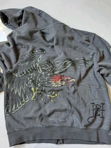 Vintage Ed Hardy x Urban Out Full Zip Hoodie Medium Baggy Y2k Style