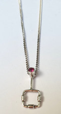 Grand Pendentif Fantaisie Vintage – Rubis, émail Et Strass, Occasion