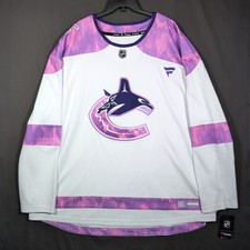 Fanatics Vancouver Canucks Hockey Fights Cancer Jersey Men's 4XL White Pink