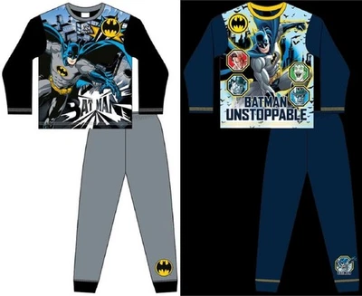 DC COMICS Batman Jungen Schlafanzug / Langarm DC Superheld PJs Größen 4-10 Jahre