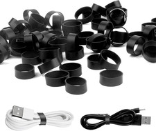 100 PCS Silicone Rubber Bands, 0.5 Inch Small Black Elastic Rubber Bands Stro...
