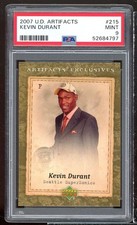 Kevin Durant Rookie Card 2007-08 UD Artifacts #215 PSA 9. rookie card picture