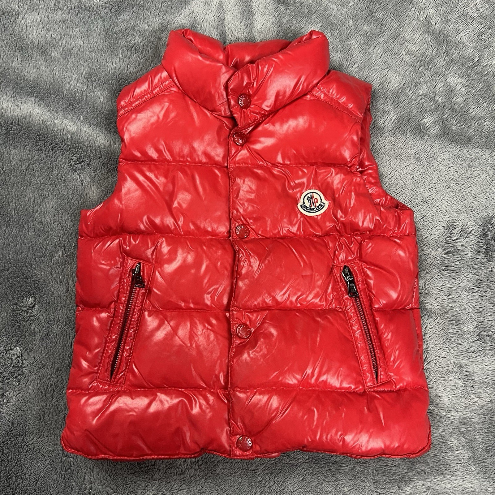 MONCLER Baby Puffer Vest Down Tibet Size 18/24 85cm Red