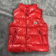MONCLER Baby Puffer Vest Down Tibet Size 18/24 85cm Red