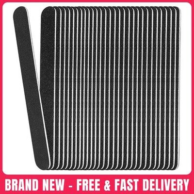20 Pack 100/180 Grit Nail Files Black Professional Emery Boards Nail