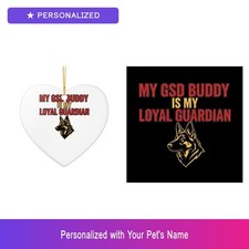 Custom German Shepherd Pet Lover Set of 2 Ornament Personalized Name