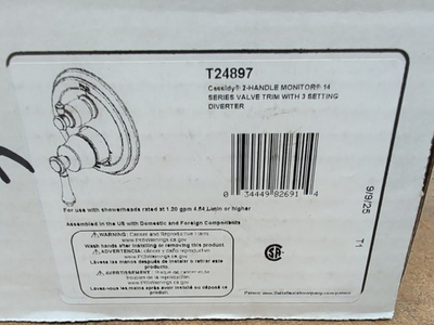 #ad #ad Delta T24897 Cassidy 14 Ser Pressure Balanced Valve Shower Trim 2 Handle Chrome $299.00