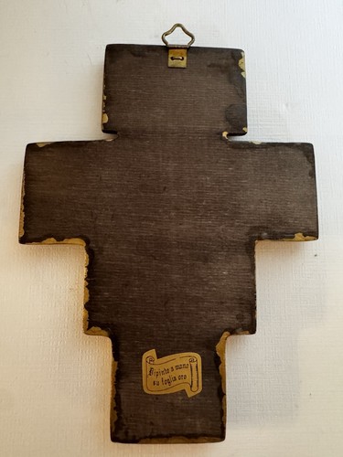 Vintage San Damiano Cross Crucifix Made in Italy Wooden 6.5" Tall - Picture 4 of 6