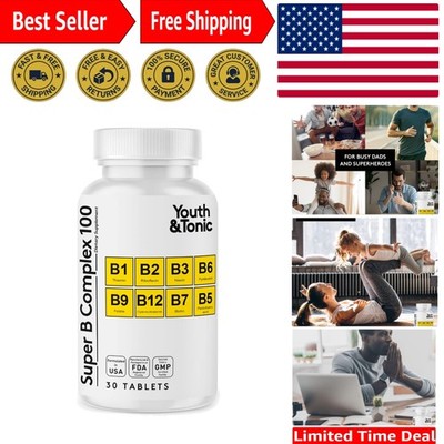B Complex Supplement for Energy & Mental Clarity - , Gluten Free - 1
