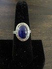 Vintage 925 Sterling Silver Blue Sapphire Ring Oval Signed "ALEX" Sz 7.25 — photo 6