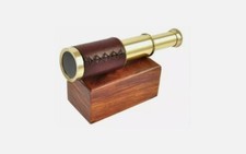 Brass Spyglass Telescope 6" Antique Finish with Wooden Box Nautical Gift