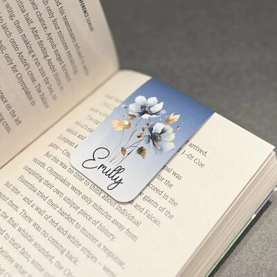 4YOURHAPPINESS Personalised Magnetic Bookmark Floral Gift For Her Woman Book Lover Bookworm
