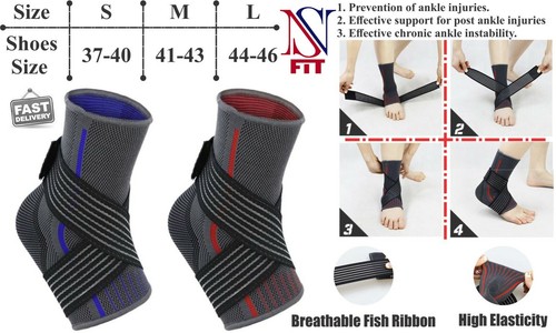 Ankle Support Brace Compression Achilles Tendon Strap Foot Sprains Injury - Picture 22 of 28