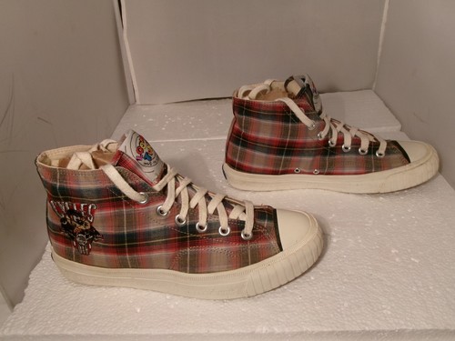Vintage 1994 Keds Looney Tunes Tasmanian Devil Cycles Plaid Sneakers Women 8.5 - Picture 3 of 15