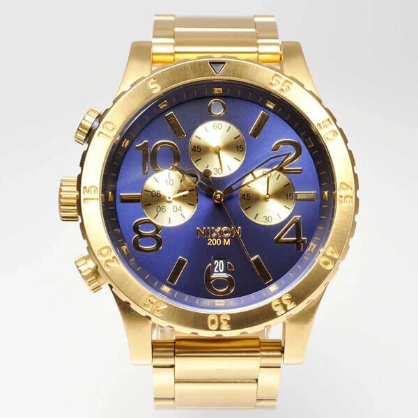 Nixon 48-20 Cronógrafo Oro PVD Reloj Hombre A486-1922 Esfera Azul Acero Inoxi... - Imagen 4 de 4