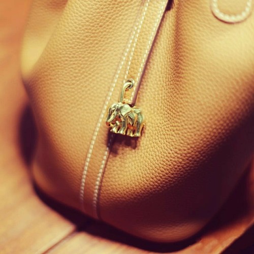HERMÈS 1988 Limitiert Elefant Verteilermotiv Block Tasche Charme Gold - Bild 5 von 6