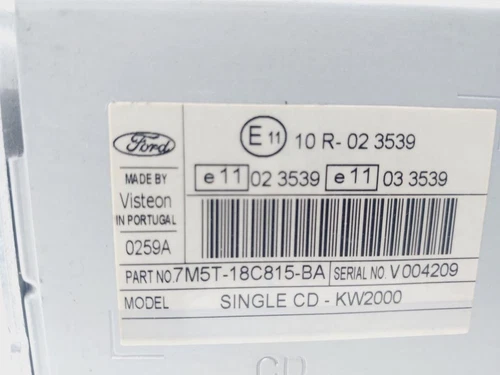 7M5T18C815BA Sistema Audio/Radio Cd para FORD FOCUS SPORTBREAK (CAP) Ghi 9012496 - Imagen 6 de 10