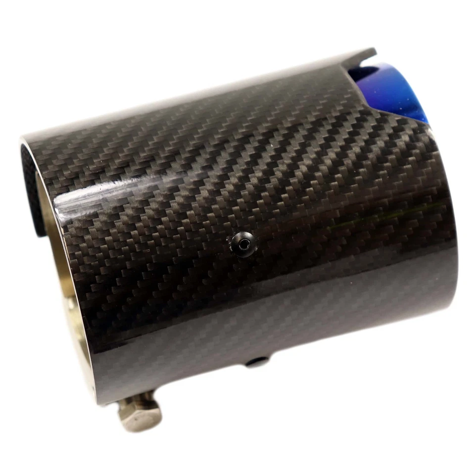 2 Carbono Escape Tubos de Kit Azul/Negro Brillante para BMW 2er M2 3er M3 4er - Imagen 3 de 4