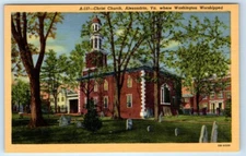 Christ Church ALEXANDRIA Virginia Linen Curteich Postcard