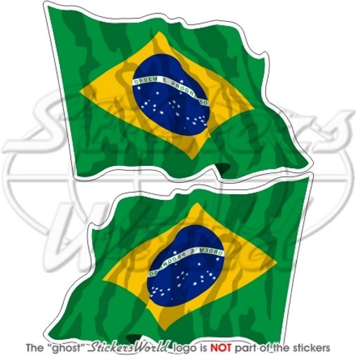 Brasilianische Flagge Vinyl-Aufkleber Set - 1x Groß (10x6,7 Cm) + 2x Klein, Wetterfest