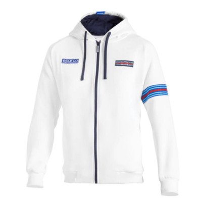 Martini Racing Full Zip Hooded Hoodie White - Sparco  