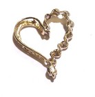 10k yellow gold .10ct I2 I diamond cluster heart pendant charm slide 1.0g estate — photo 5