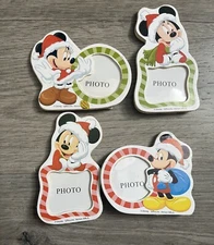 Disney Christmas Mini Picture Frame Set.  Mickey Minnie Mouse. Set of 4 In Box.