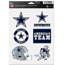Dallas Cowboys Multi-Use 6 Fan Pack NFL Decal Stickers *Free Shipping