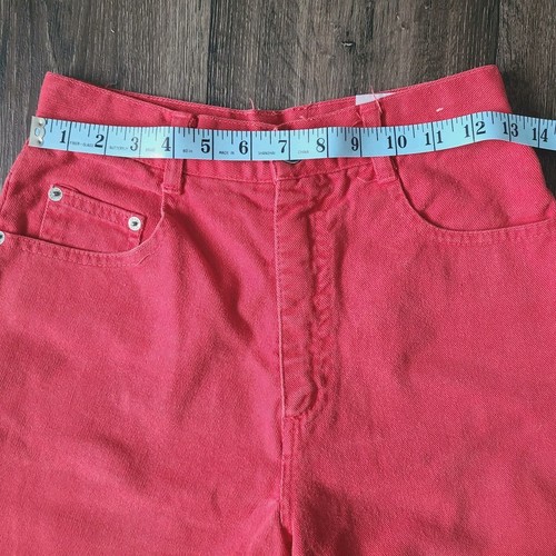80s Womens Vintage Steel Jeans Bermuda Shorts Sz 7 Red Denim 26" USA 10" Inseam - Picture 6 of 10