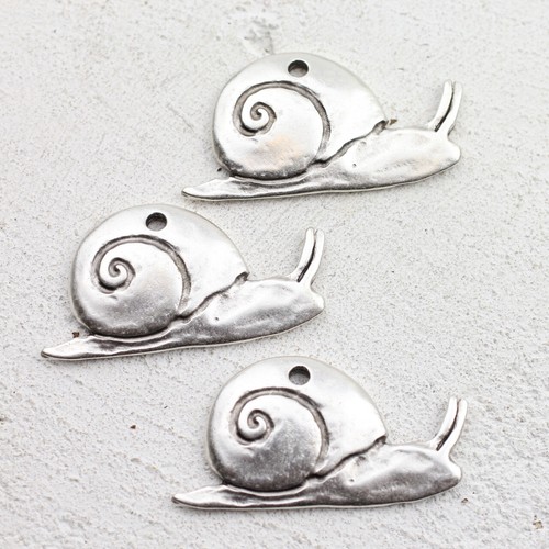 5 Schnecken Anhänger, Charms, Antik Silber, Metall, DIY Schmuck basteln ZM694 - Picture 3 of 6