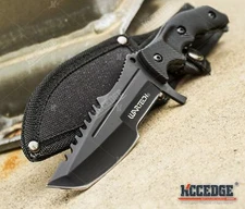 8.5" FULL TANG TACTICAL TANTO BLADE FIXED BLADE BLACK TACTICAL KNIFE ASSASSIN