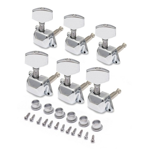 Accordatori per Corde Chitarra Acustica Picchetti Macchina 3x3 Cromati Semiclosi 6R US** - Foto 3 di 13
