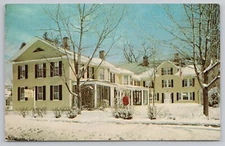 Village Inn Historical 1700s Yankee Restaurant Pub Lenox MA Chrome Postcard